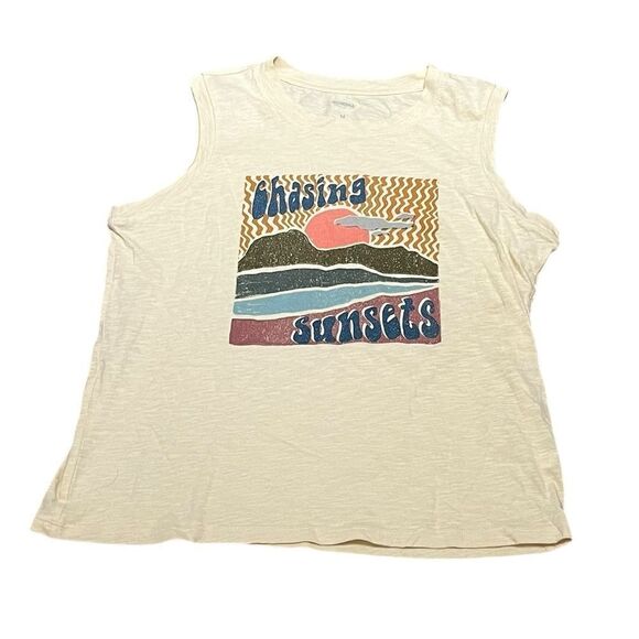 Sonoma Women’s Chasing Sunsets Cream Graphic T-Shirt, Size M, NWT - Picture 1 of 6